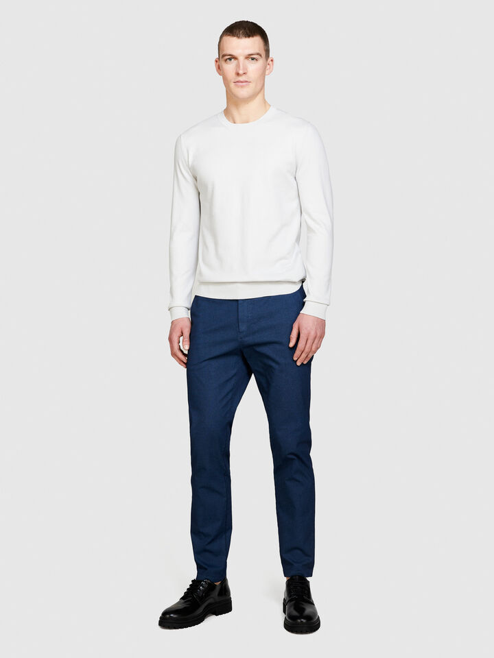 Printed chinos - men's chino trousers - Dark Blue | Sisley image number 1